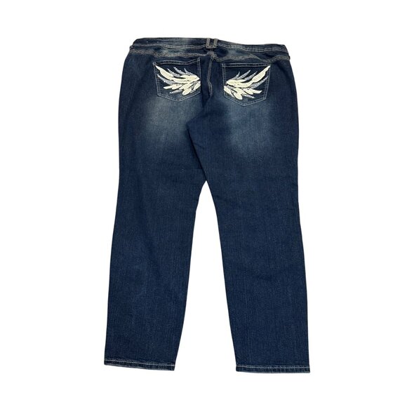 Avenue Blue Jeans Plus Size 20 Embroidered Back Pockets Skinny Stretch Denim - Picture 6 of 16